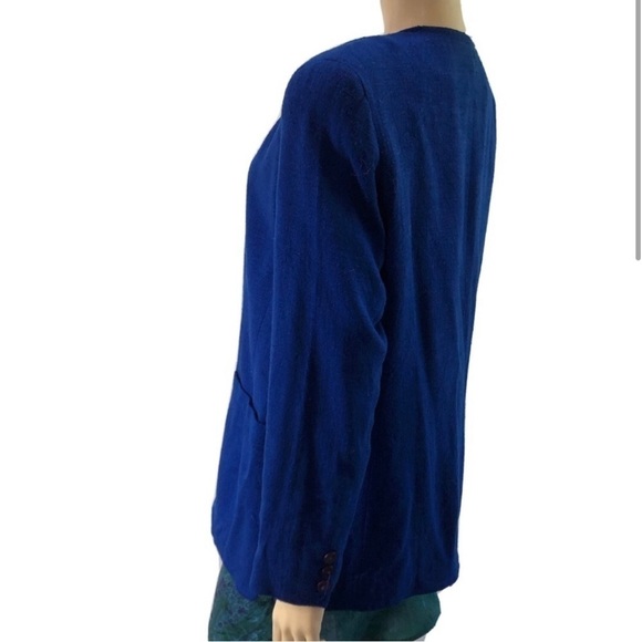 Liz Claiborne Vintage Blazer Chest Pocket Royal Blue - Picture 3 of 16